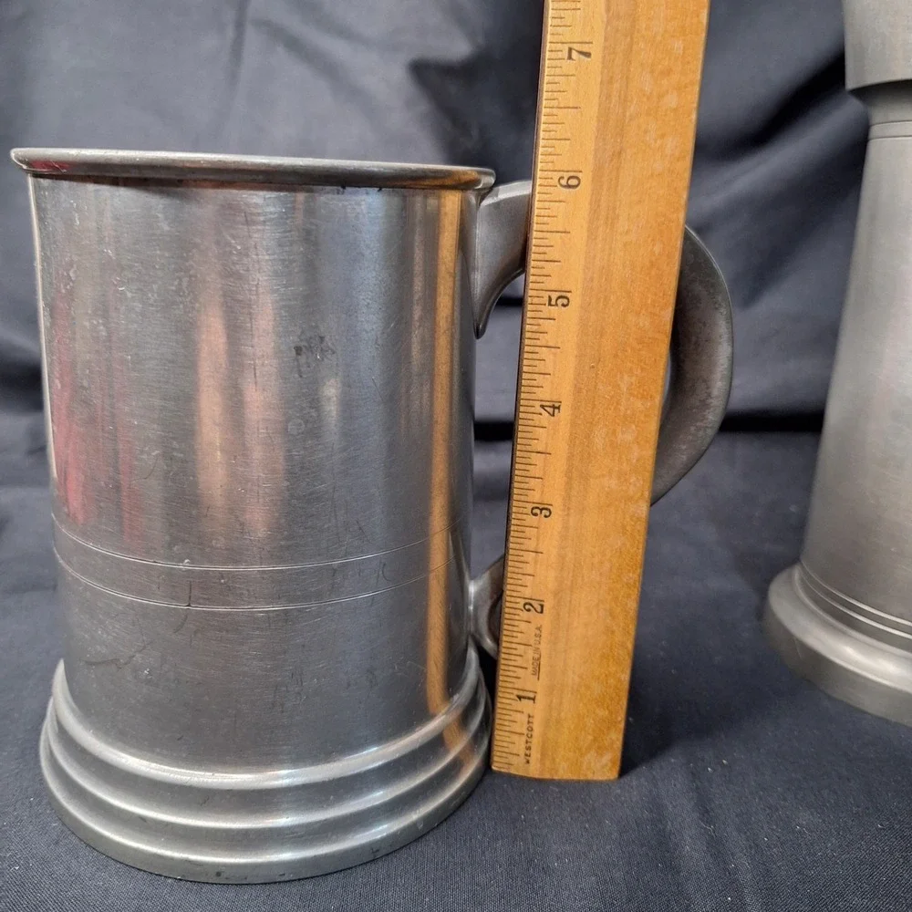 Royal‎ Holland KMD Daalderop Pewter Pitcher & Woodbury Pewterers Beer Stein Set